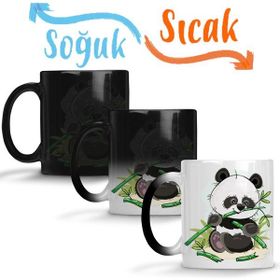 Baskı Dükkanı KB11710 Porselen Sevimli Panda Mutlu Yıllar Kupa Bardak