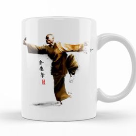 Baskı Dükkanı KB11718 Shaolin Monk Shaolin Kung Fu Porselen Kupa Bardak