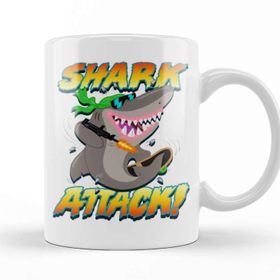 Baskı Dükkanı KB11719 Shark Attack Porselen Kupa Bardak