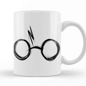 Baskı Dükkanı KB11741 Sketchy Harry Potter Gözlüğü Porselen Kupa Bardak