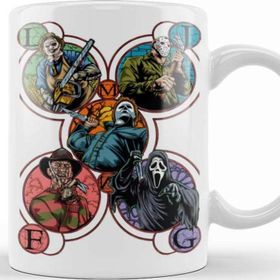 Baskı Dükkanı KB11750 Slashers Halloween Monsters Porselen Kupa Bardak