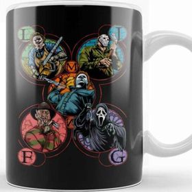 Baskı Dükkanı KB11750 Slashers Halloween Monsters Porselen Kupa Bardak