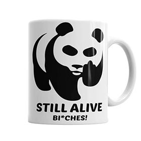 Baskı Dükkanı KB1176 Still Alive Panda Porselen Kupa Bardak