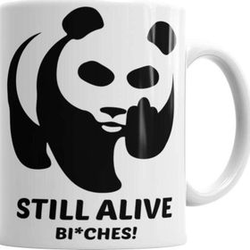 Baskı Dükkanı KB1176 Still Alive Panda Porselen Kupa Bardak