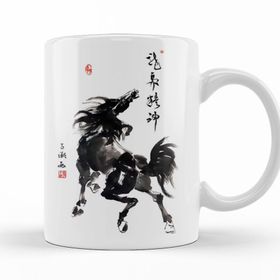 Baskı Dükkanı KB11779 Spirited Horse Porselen Kupa Bardak