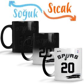 Baskı Dükkanı KB11781 Spurs 20 Ginobilli Branca Rox Ink Porselen Kupa Bardak