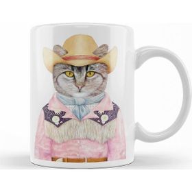 Baskı Dükkanı KB11871 Süslü Kedi Cats Porselen Kupa Bardak