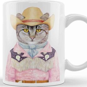 Baskı Dükkanı KB11871 Süslü Kedi Cats Porselen Kupa Bardak
