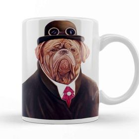 Baskı Dükkanı KB11872 Süslü Pug Köpek Porselen Kupa Bardak