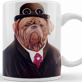 Baskı Dükkanı KB11872 Süslü Pug Köpek Porselen Kupa Bardak