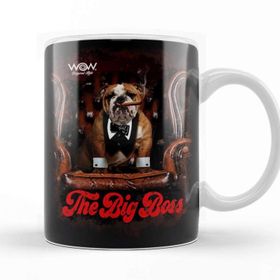 Baskı Dükkanı KB11941 The Big Boss Pug Köpek Porselen Kupa Bardak