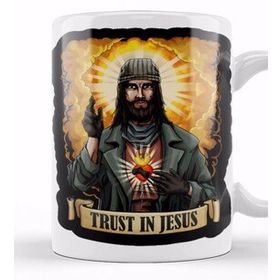 Baskı Dükkanı KB12068 Trust In Jesus Walking Dead Porselen Kupa Bardak