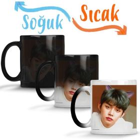 Baskı Dükkanı KB12095 Txt Yeonjun Cat Dog Porselen Kupa Bardak
