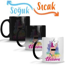 Baskı Dükkanı KB12103 Unicorn Cat Kedi Porselen Kupa Bardak