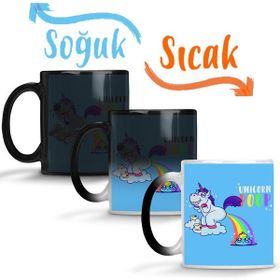 Baskı Dükkanı KB12103 Unicorn Cat Kedi Porselen Kupa Bardak