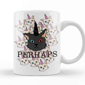 Baskı Dükkanı KB12103 Unicorn Cat Kedi Porselen Kupa Bardak