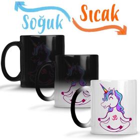 Baskı Dükkanı KB12105 Unicorn Yoga Porselen Kupa Bardak