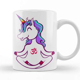 Baskı Dükkanı KB12105 Unicorn Yoga Porselen Kupa Bardak