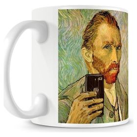 Baskı Dükkanı KB12123 Van Gogh Master Of The Selfie Porselen Kupa Bardak