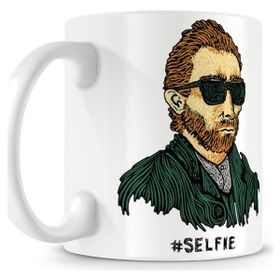 Baskı Dükkanı KB12123 Van Gogh Master Of The Selfie Porselen Kupa Bardak