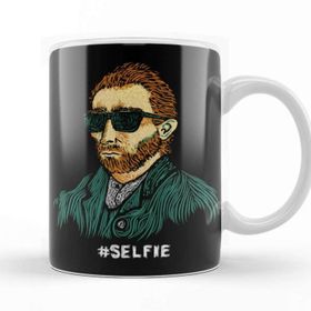 Baskı Dükkanı KB12123 Van Gogh Master Of The Selfie Porselen Kupa Bardak