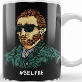 Baskı Dükkanı KB12123 Van Gogh Master Of The Selfie Porselen Kupa Bardak