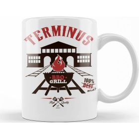 Baskı Dükkanı KB12164 Walking Dead Terminus Bbq Grill Porselen Kupa Bardak