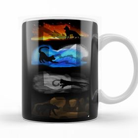 Baskı Dükkanı KB12173 Warrior Cats Four Elements Four Clans Porselen Kupa Bardak