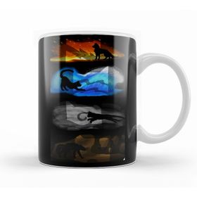 Baskı Dükkanı KB12173 Warrior Cats Four Elements Four Clans Porselen Kupa Bardak