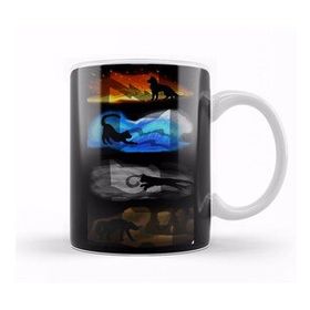 Baskı Dükkanı KB12173 Warrior Cats Four Elements Four Clans Porselen Kupa Bardak
