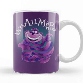 Baskı Dükkanı KB12177 We Are All Mad Here The Cheshire Kedi Cat Porselen Kupa Bardak
