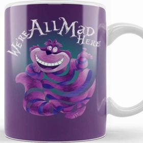 Baskı Dükkanı KB12177 We Are All Mad Here The Cheshire Kedi Cat Porselen Kupa Bardak