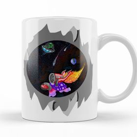 Baskı Dükkanı KB12204 Worm Hole Porselen Kupa Bardak