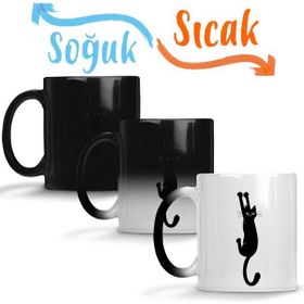 Baskı Dükkanı KB12233 Yaramaz Kedi Black Cat Holding Porselen Kupa Bardak