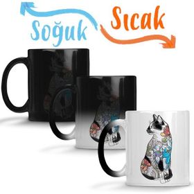 Baskı Dükkanı KB12239 Yavru Renkli Cats Kedi Porselen Kupa Bardak