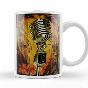 Baskı Dükkanı KB12252 Your Voice Mikrofon Porselen Kupa Bardak