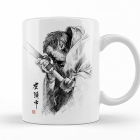 Baskı Dükkanı KB12255 Zatoichi Drawing Blade Porselen Kupa Bardak
