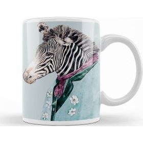 Baskı Dükkanı KB12258 Zebra Mavi Porselen Kupa Bardak