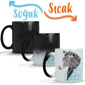 Baskı Dükkanı KB12258 Zebra Mavi Porselen Kupa Bardak