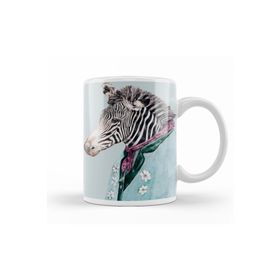 Baskı Dükkanı KB12258 Zebra Mavi Porselen Kupa Bardak