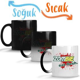 Baskı Dükkanı KB12263 Zombie Eat Flesh Porselen Kupa Bardak