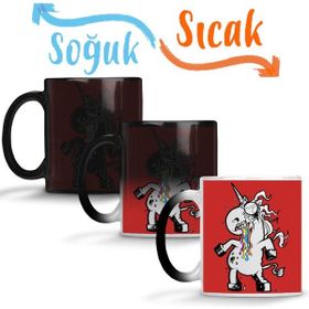 Baskı Dükkanı KB12269 Zombies Vs Unicorns Zombie Unicorn Porselen Kupa Bardak