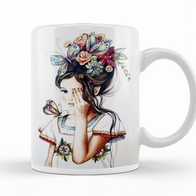 Baskı Dükkanı KB12273 Ağlayan Kız Porselen Kupa Bardak