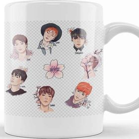 Baskı Dükkanı KB12313 Bts Grubu Porselen Kupa Bardak