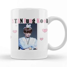 Baskı Dükkanı KB12329 Bts Jung Kook Baseball Sleeve Porselen Kupa Bardak