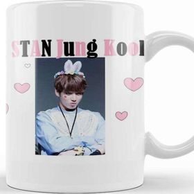 Baskı Dükkanı KB12329 Bts Jung Kook Baseball Sleeve Porselen Kupa Bardak