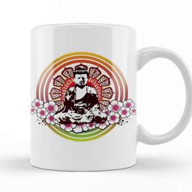 Baskı Dükkanı KB12367 Buddha Porselen Kupa Bardak