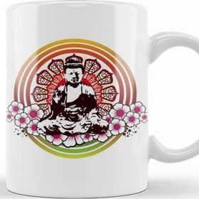 Baskı Dükkanı KB12367 Buddha Porselen Kupa Bardak