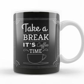 Baskı Dükkanı KB12374 Coffe Take A Break Its Coffee Time Porselen Kupa Bardak