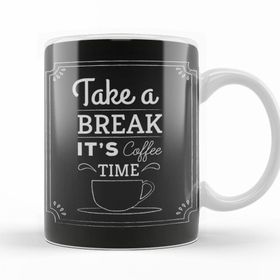 Baskı Dükkanı KB12374 Coffe Take A Break Its Coffee Time Porselen Kupa Bardak